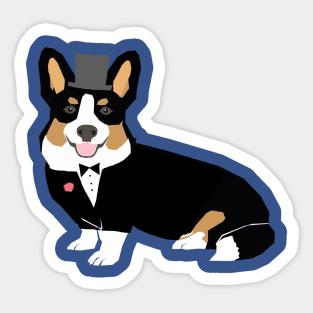 Tri Corgi Groom Sticker